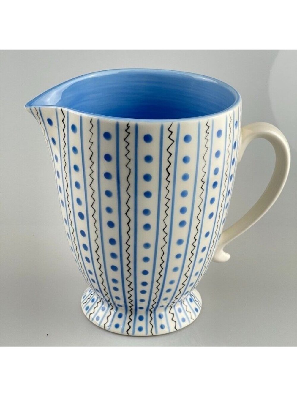 Starbucks Barista Blue & White Striped Ceramic Pitcher
